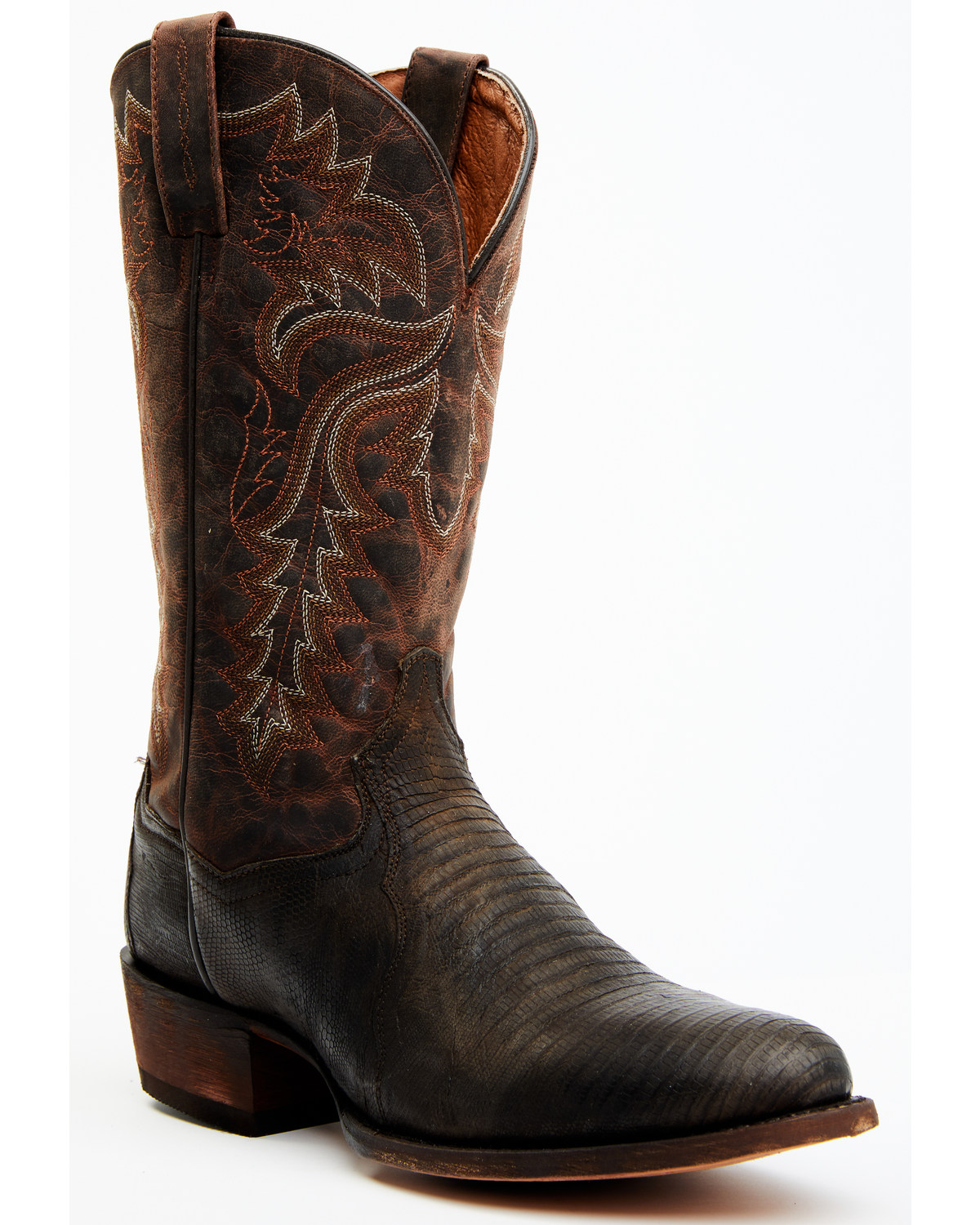 Dan Post Men's Exotic Teju Lizard Leather Tall Western Boots - Round Toe