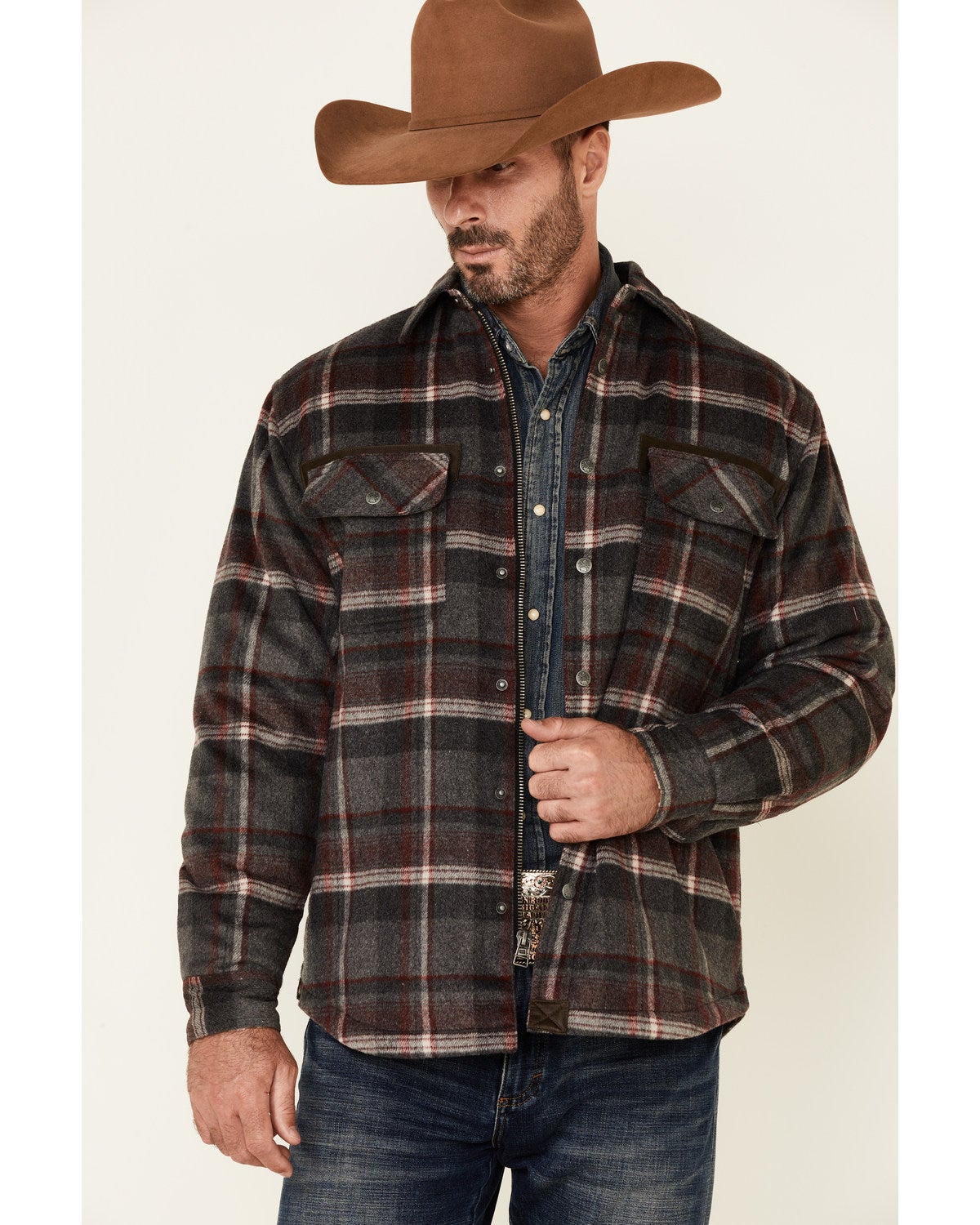 plaid western jacket