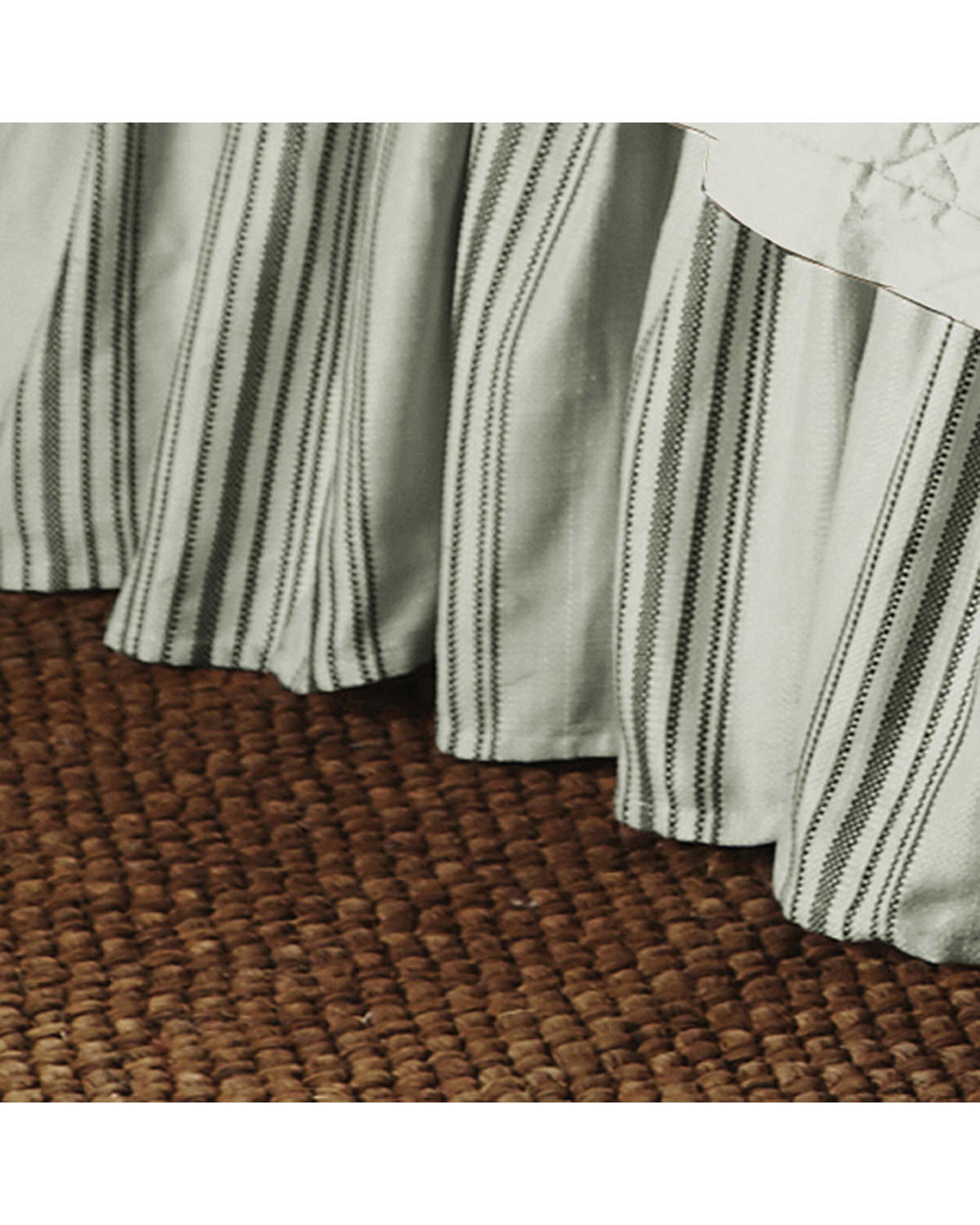 HiEnd Accents Prescott Taupe Stripe Bedskirt - Queen