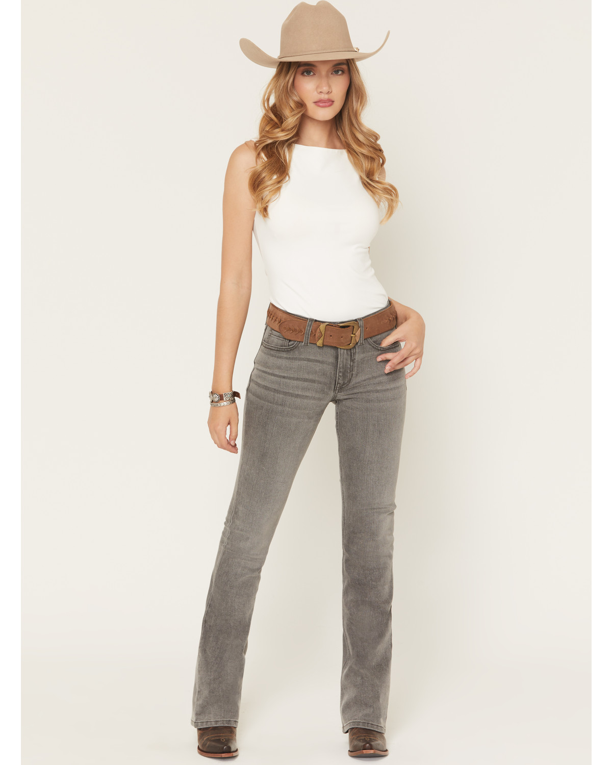 Shyanne Women's Banks Mid Rise Bootcut Comfort Stretch Denim Jeans