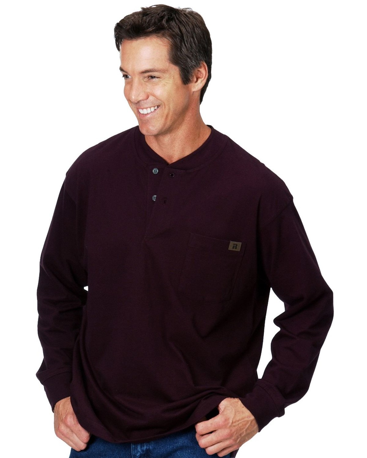 Wrangler Riggs Men's Solid Henley Long Sleeve Work T-Shirt | Boot Barn