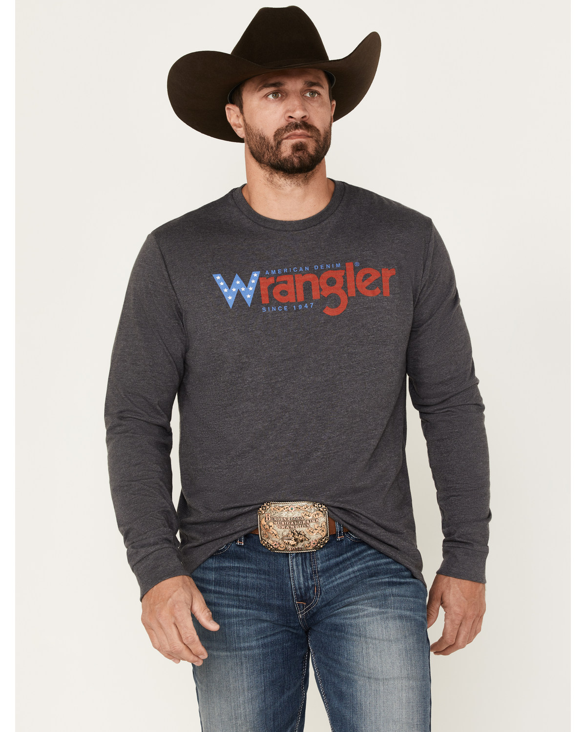 Wrangler Men's Americana Logo Long Sleeve T-Shirt