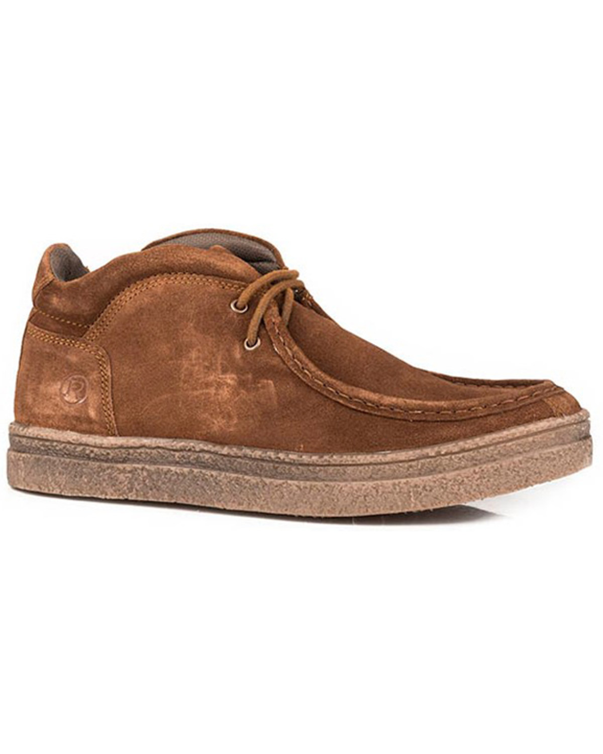Roper Men's Ryder Embossed TPR Crepe Lace-Up Casual Chukka Shoes - Moc Toe