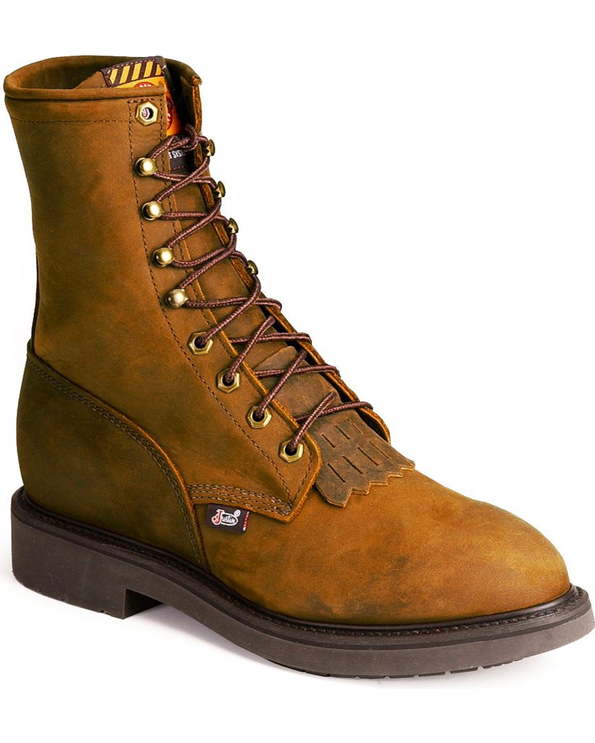 justin lace up ropers mens