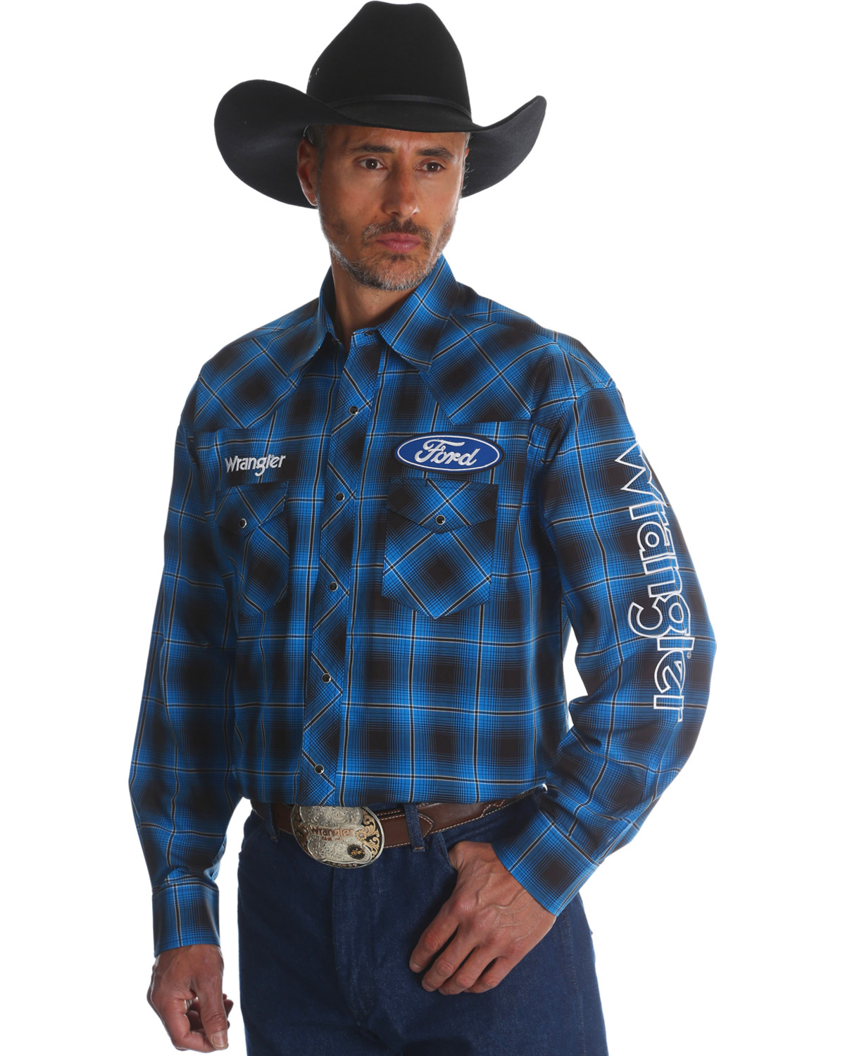 Wrangler Men's Ford Plaid Western Logo Shirt | Boot Barn