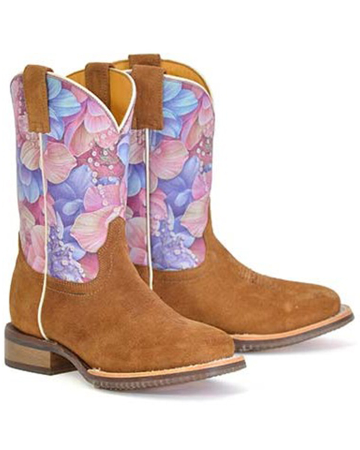 Tin Haul Girls' Flowerlicious Western Boots - Broad Square Toe