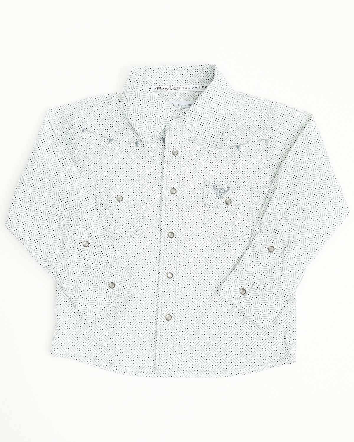 Cowboy Hardware Toddler Boys' Geo Print Long Sleeve Pearl Snap Stretch Western Shirt