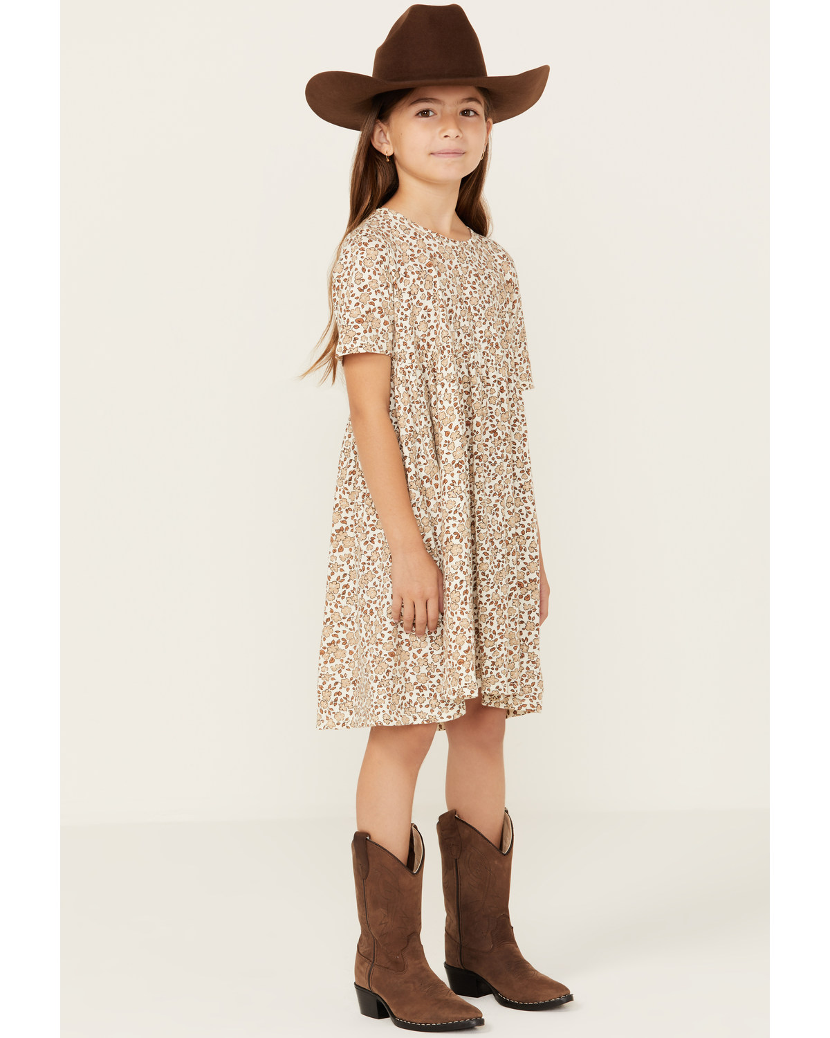 Rylee & Cru Girls' Finn Floral Print Mini Dress