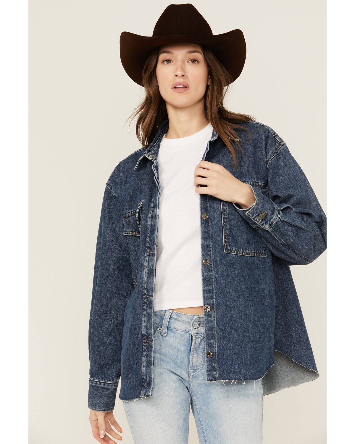 Ariat Women's Long Sleeve Button-Down Denim Shacket