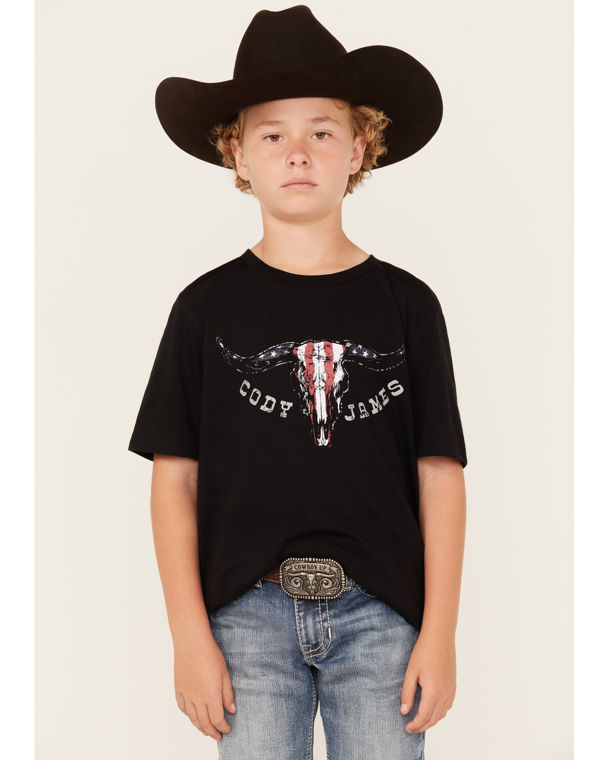 Cody James Boys' Bull Skull Short Sleeve Graphic T-Shirt