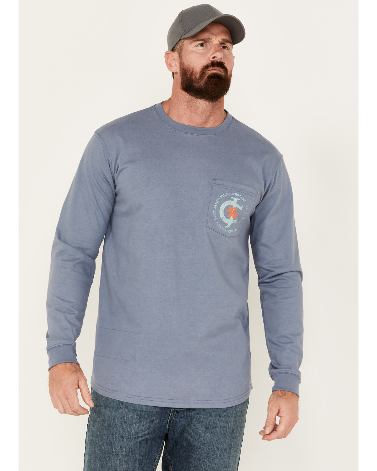 Cody James Men's FR Long Sleeve Pocket Graphic Work T-Shirt