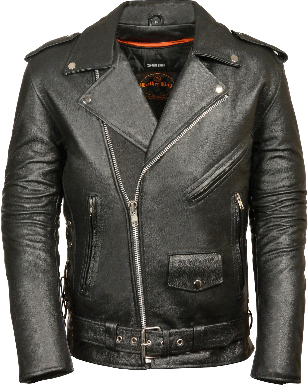 Milwaukee Leather Men's Classic Side Lace Police Style Motorcycle Jacket