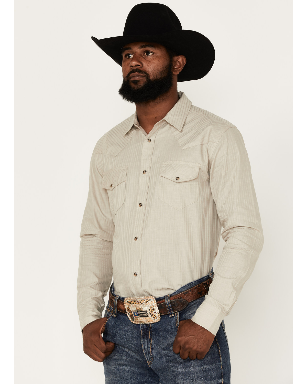 Gibson Men's Southside Satin Striped Long Sleeve Snap Western Shirt