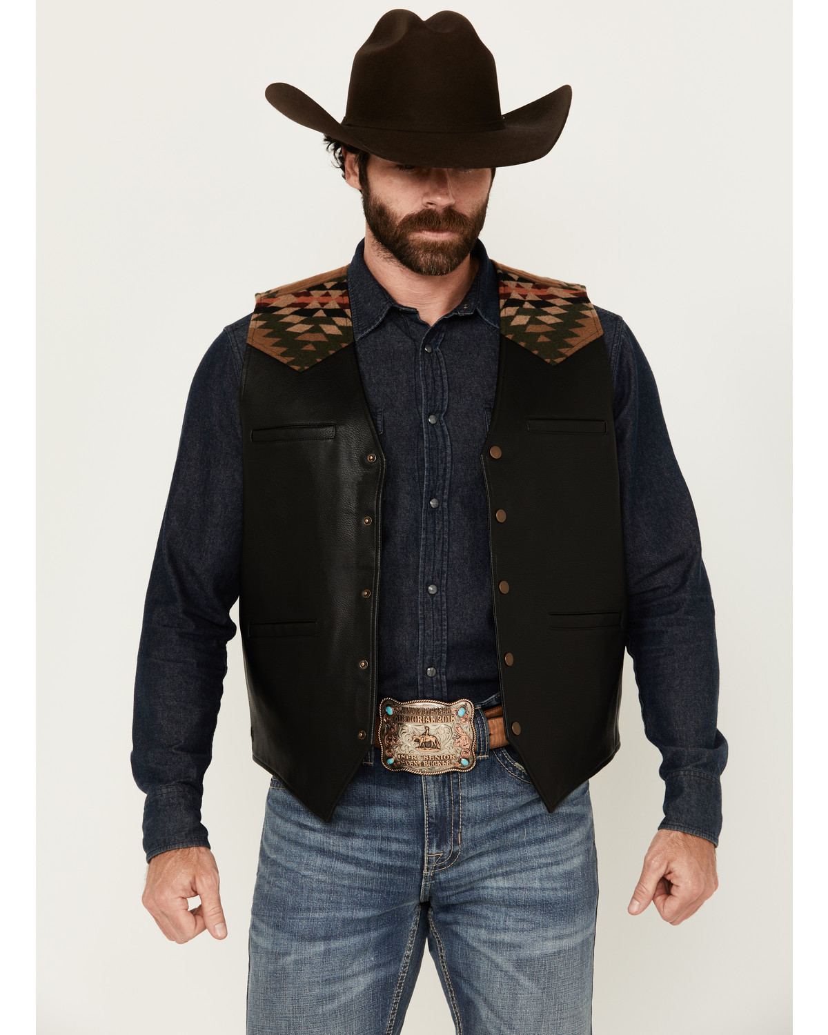 Moonshine Spirit Men's Alamo Southwestern Print Snap Vest