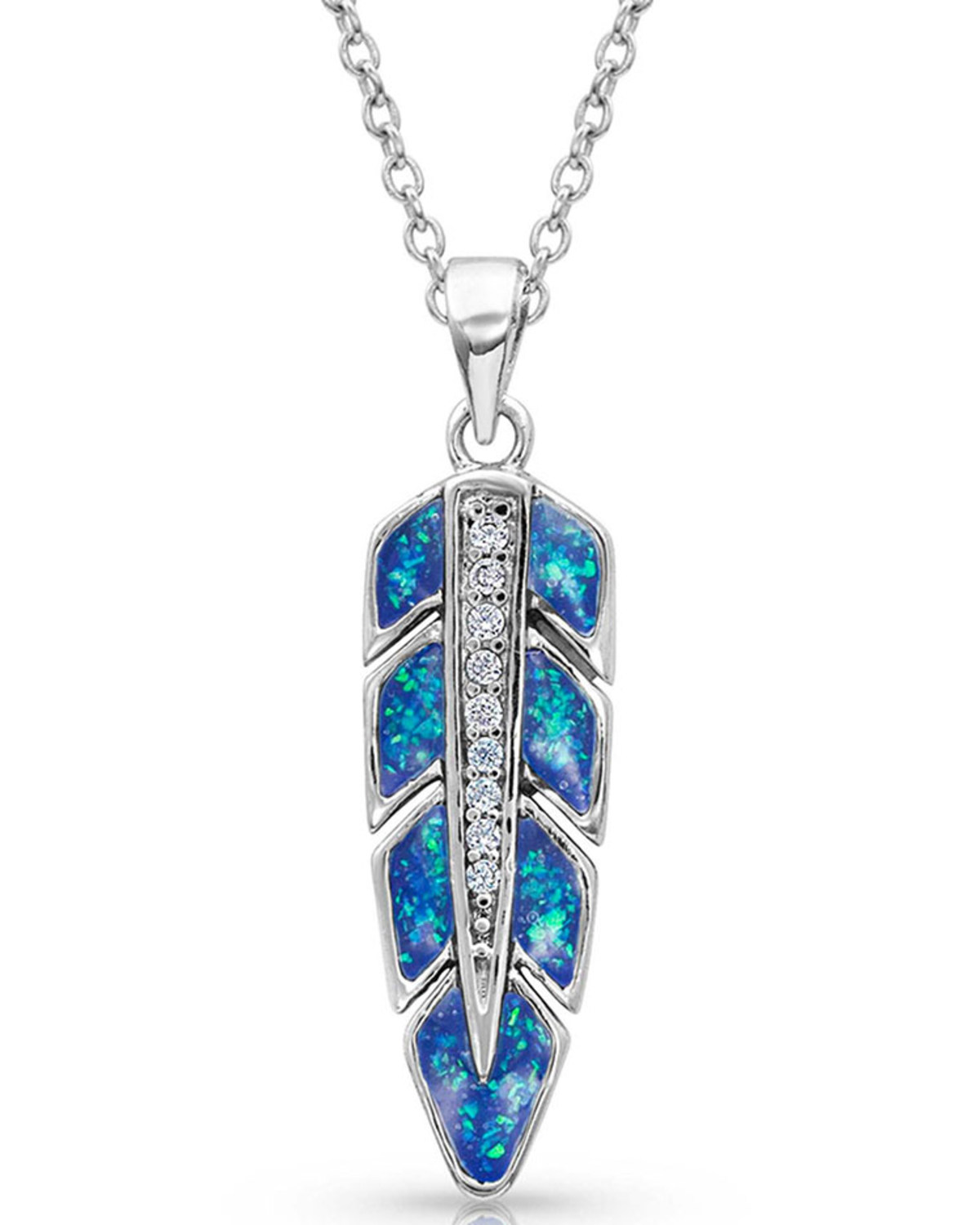 Montana Silversmiths Women's Hawk Feather Opal Necklace
