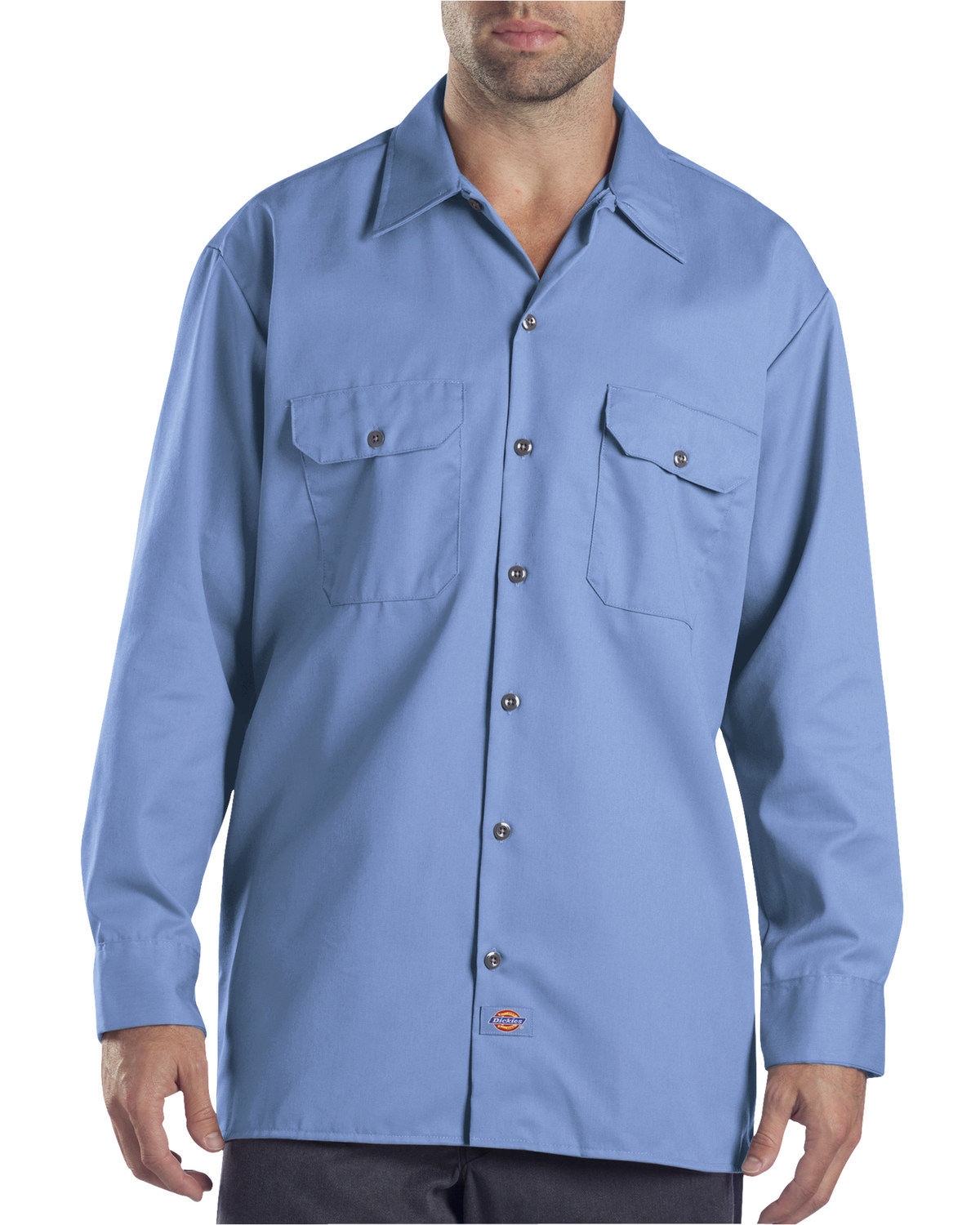 Dickies Men's Solid Twill Button Down Long Sleeve Work Shirt