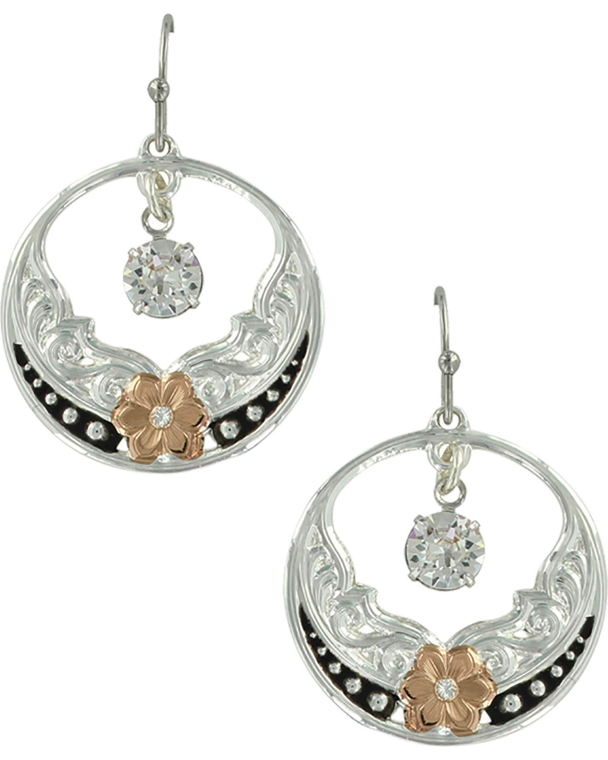 Montana Silversmiths Women's Evening Star's Wild Rose Earrings