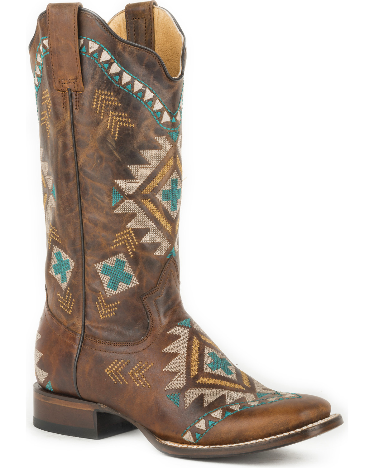 Roper Women's Tan Mai Western Boots - Square Toe