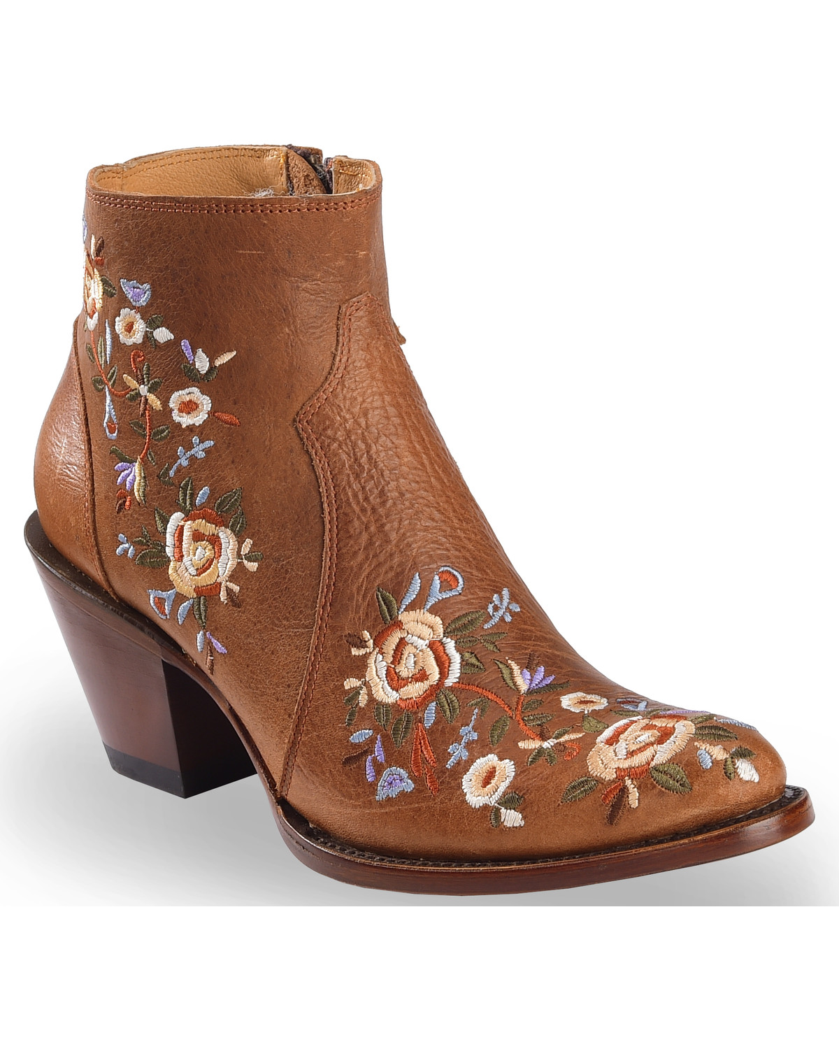 Shyanne Women's Millie Floral Embroidered Booties - Round Toe
