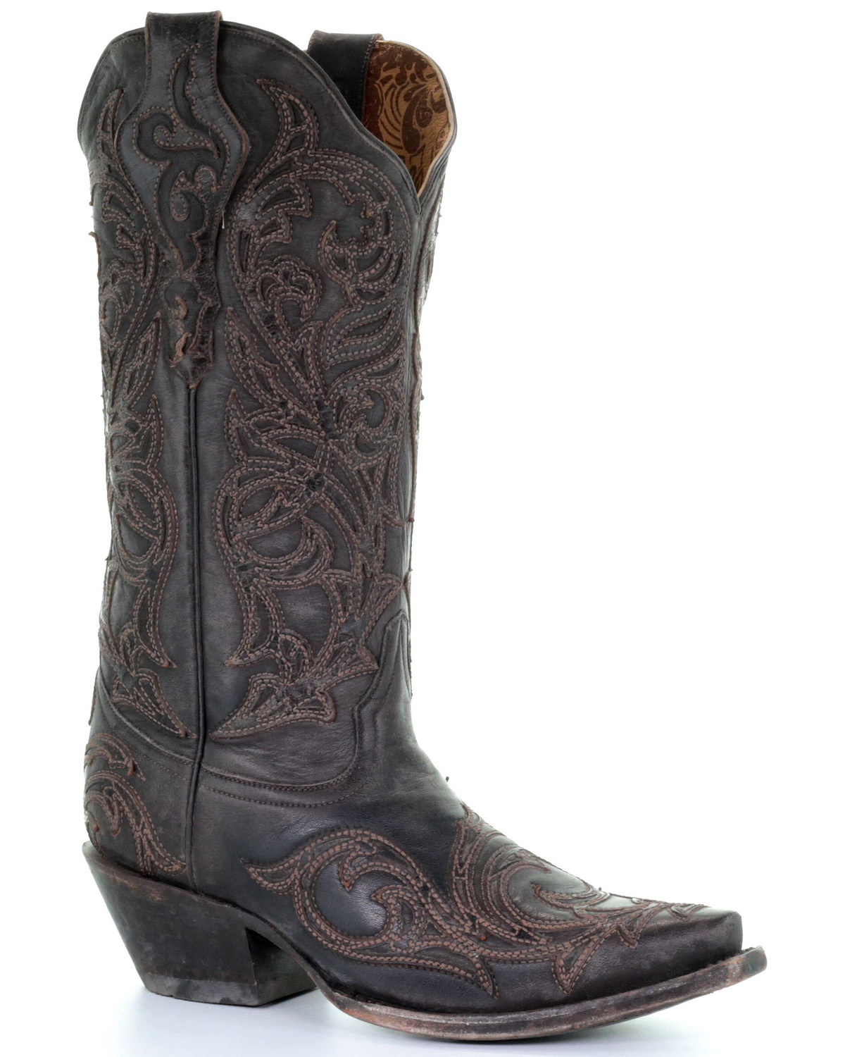 corral embroidered leather western boot