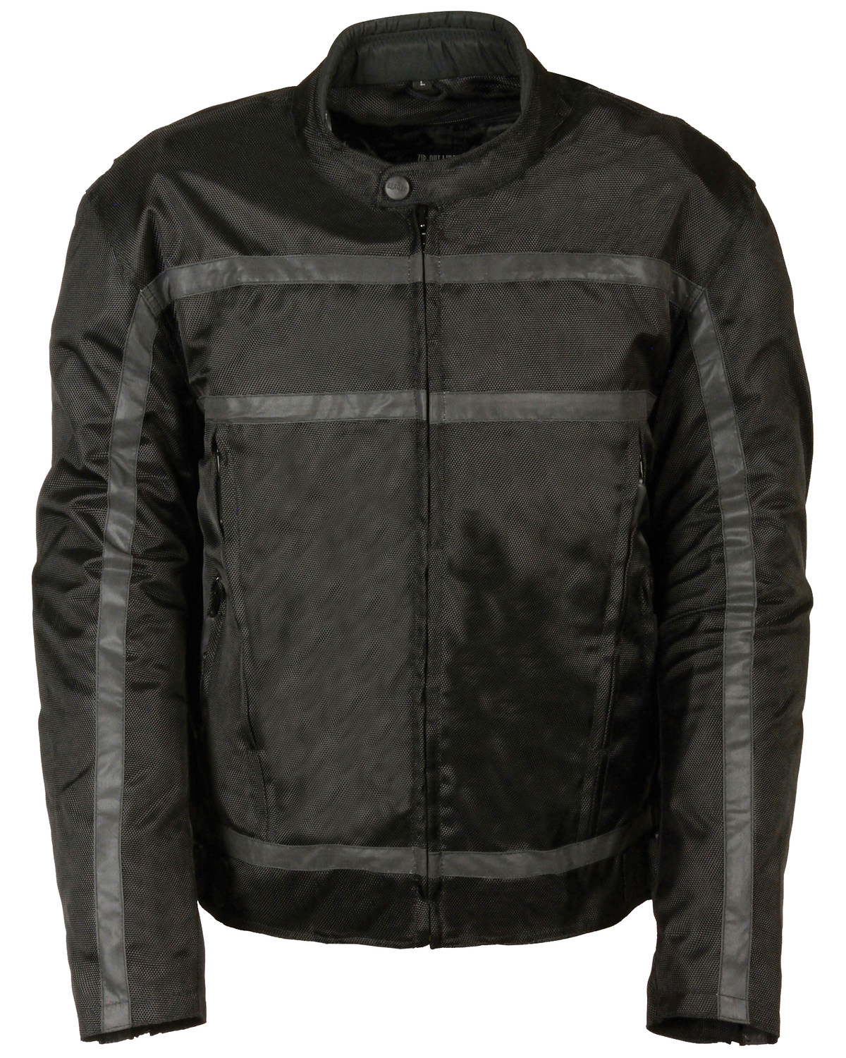 Milwaukee Leather Men's Reflective Stripe Racer Jacket - 4X
