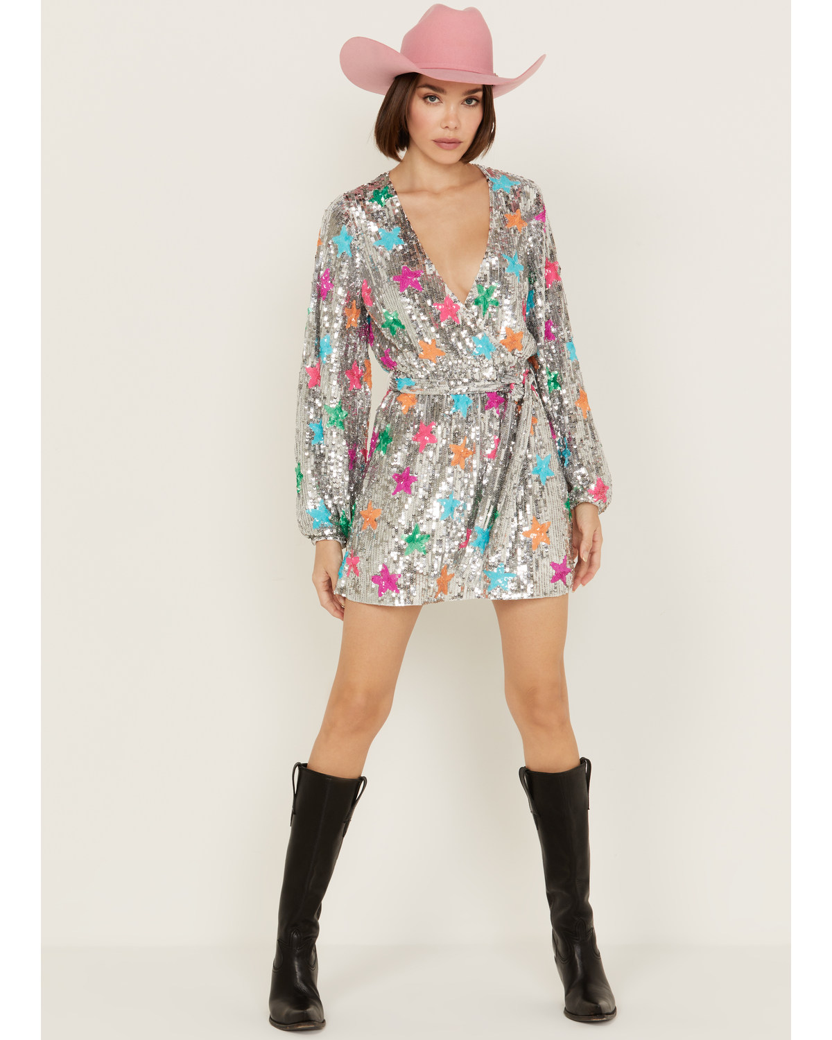 Show Me Your Mumu Women's Wear Out Sequin Long Sleeve Mini Dress