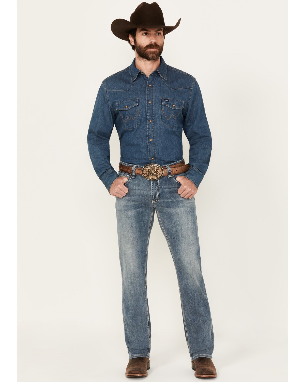 Rock & Roll Denim Men's Medium Wash Revolver Reflex Slim Straight Stretch Jeans