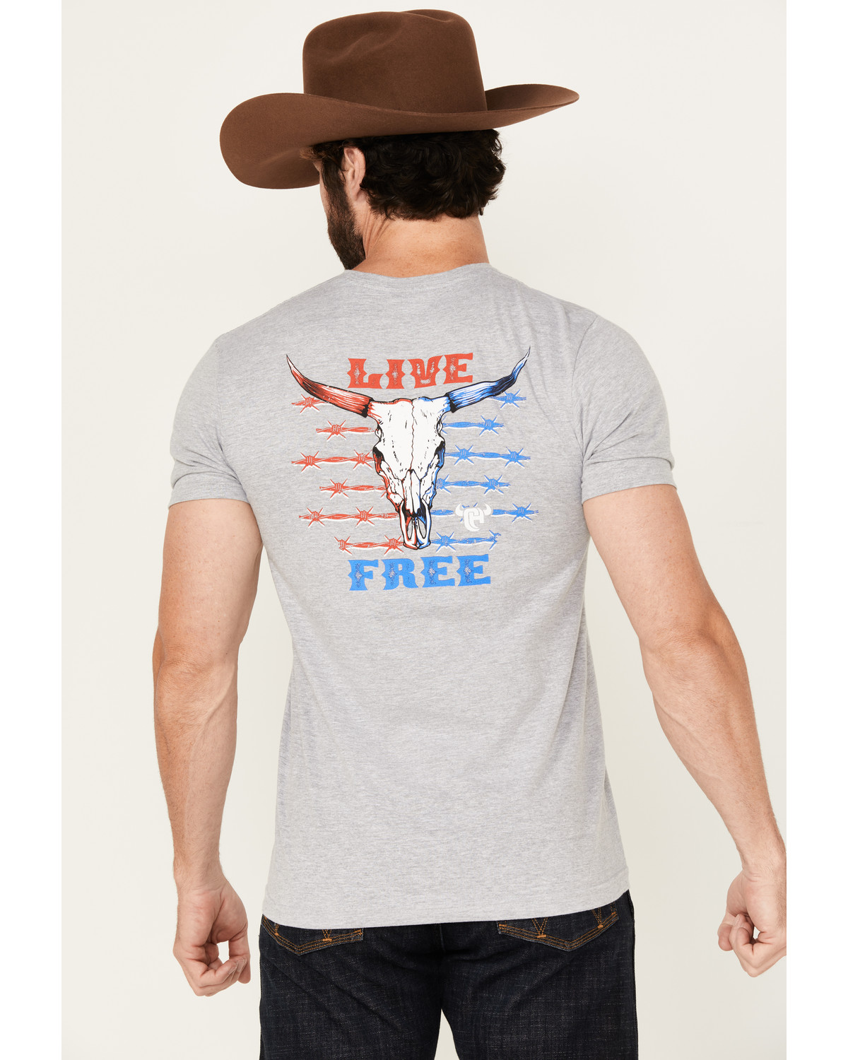 Cowboy Hardware Men's Live Free Short Sleeve Graphic T-Shirt