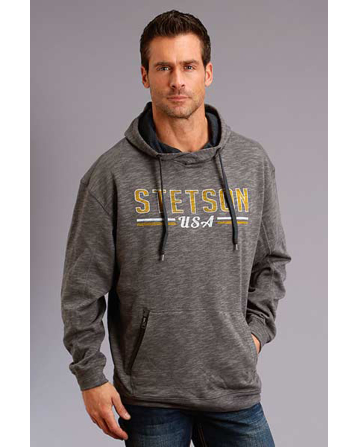 Stetson Men's USA Slub French Terry Hooded Sweatshirt