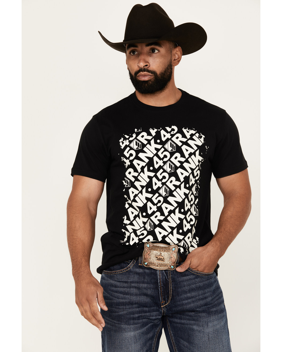 RANK 45® Men's Exploded Logo Short Sleeve Graphic T-Shirt