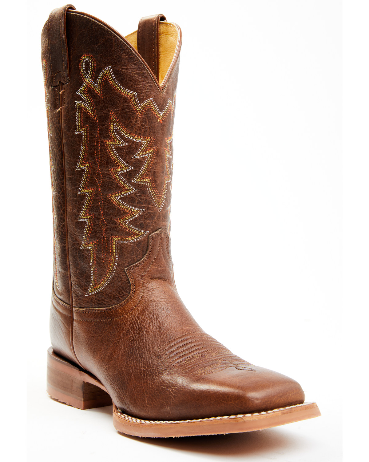 Justin Men's Carsen Camel Brown Cowhide Performance Leather Western Boots - Square Toe