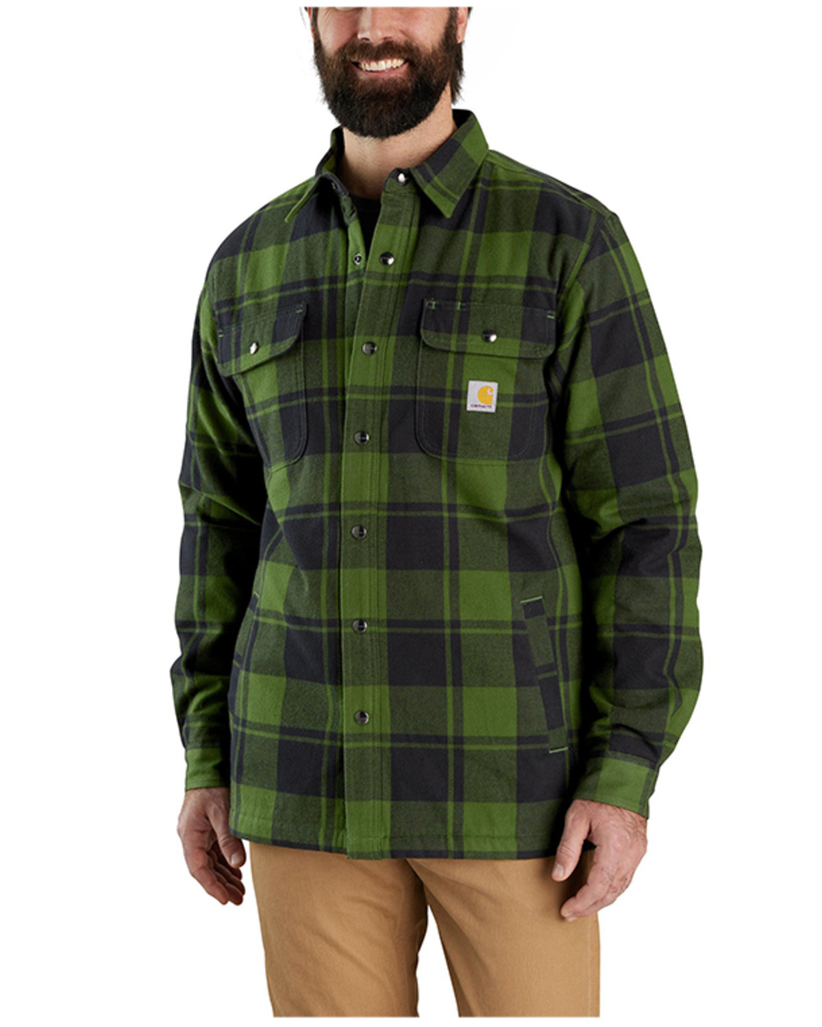 Carhartt Men's Relaxed Fit Sherpa Lined Flannel Shirt Jacket
