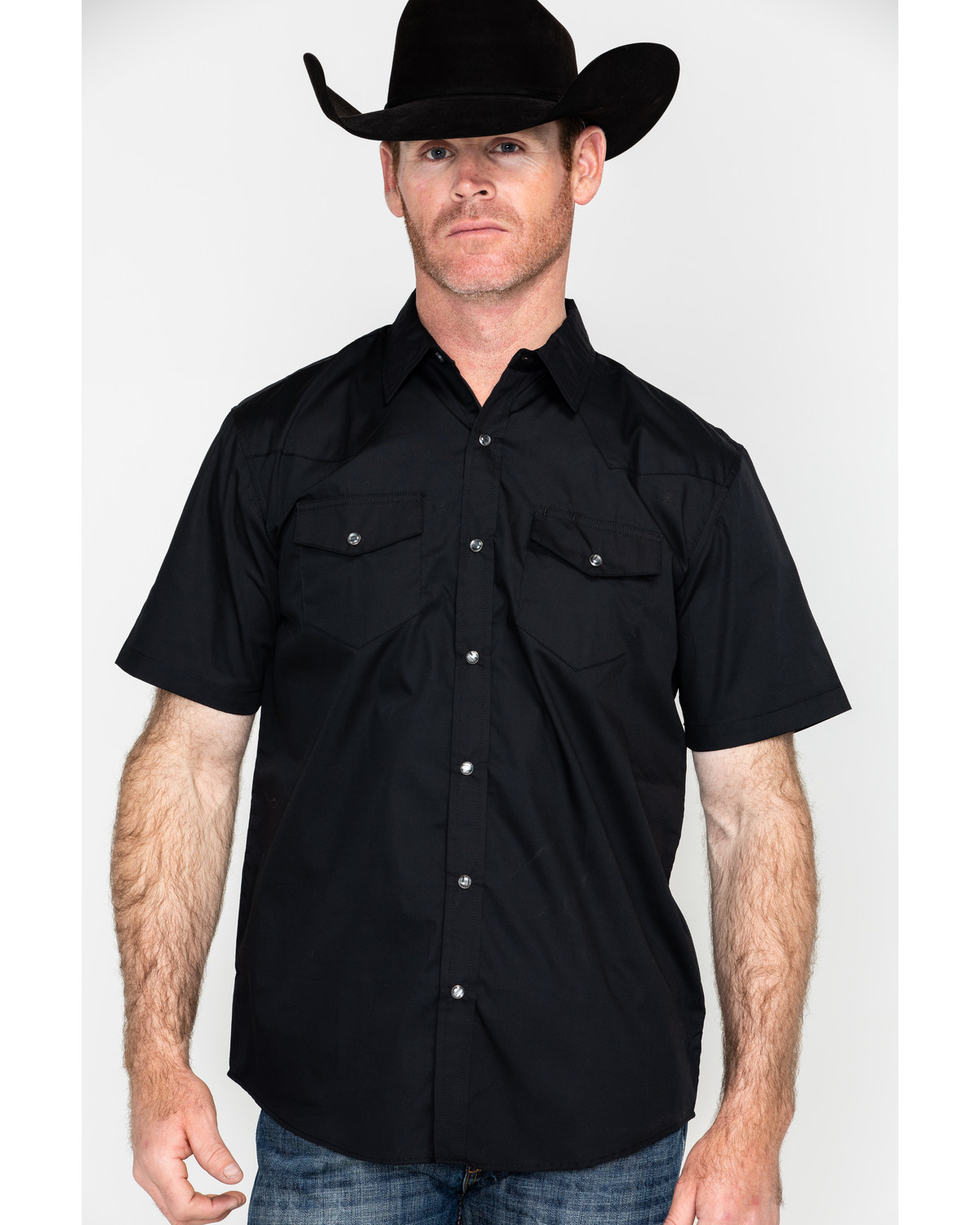 Gibson Men's Solid Short Sleeve Pearl Snap Western Shirt