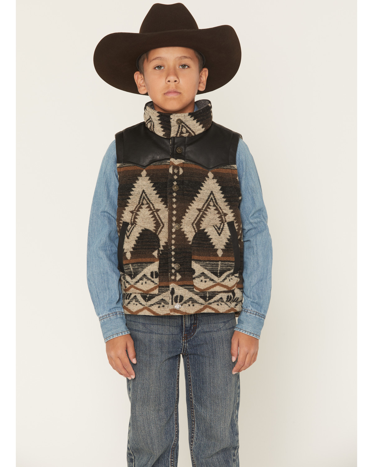 Cody James Boys' Oil Slick Southwestern Print Vest