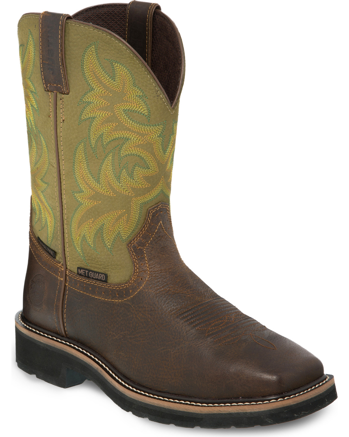 steel toe met guard cowboy boots