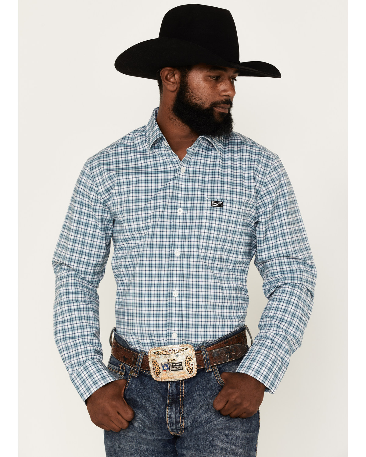 Kimes Ranch Men's Taos Small Plaid Print Long Sleeve Button Down Western Shirt