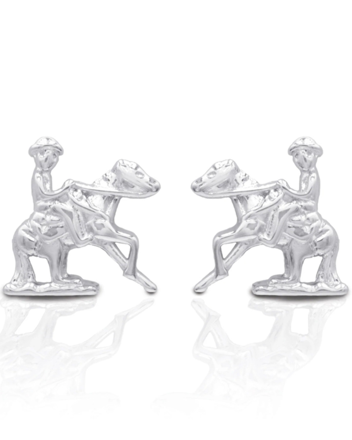 Kelly Herd Women's Silver Reining Horse Earrings