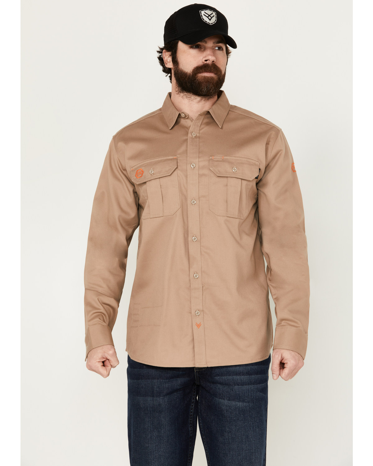 Hawx Men's FR Woven Long Sleeve Button-Down Work Shirt - Big