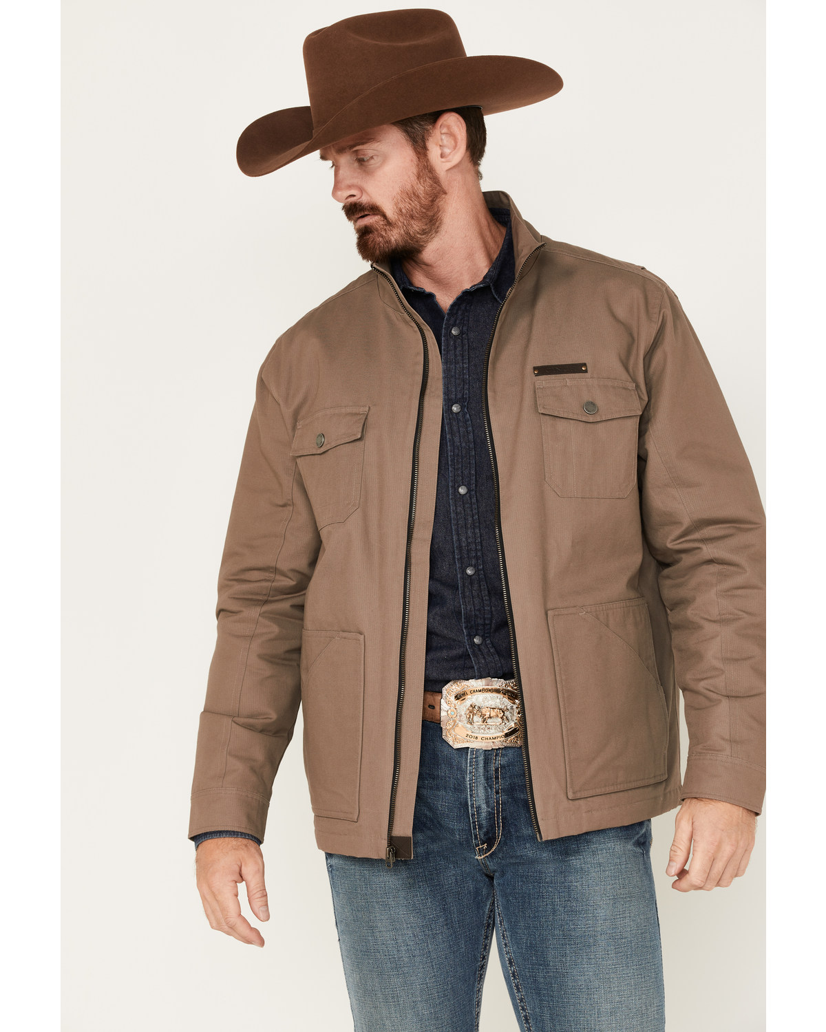 Cinch Men's Solid Brushed Twill Snap-Front Canvas Jacket