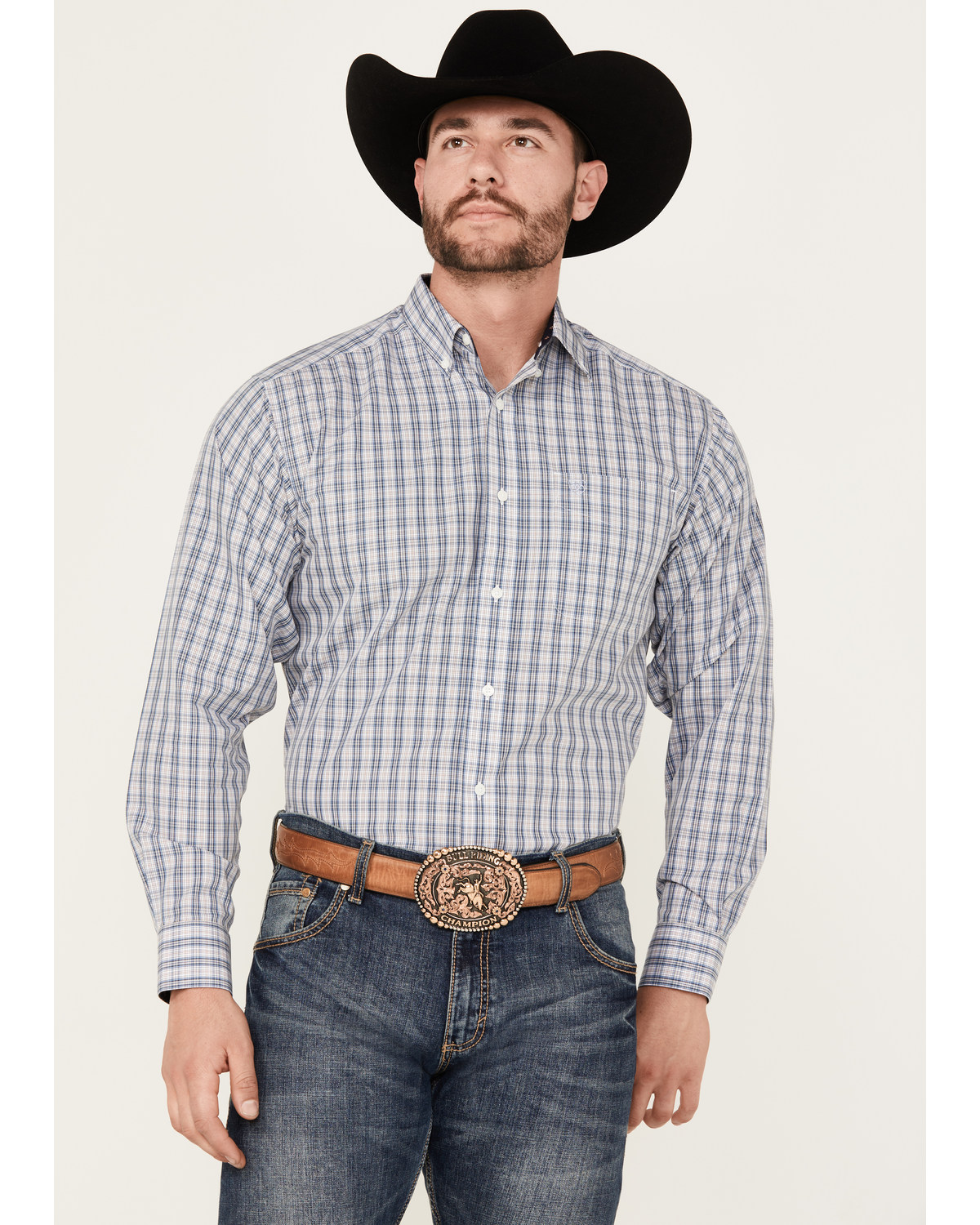 Ariat Men's Kelvin Plaid Print Long Sleeve Button-Down Western Shirt