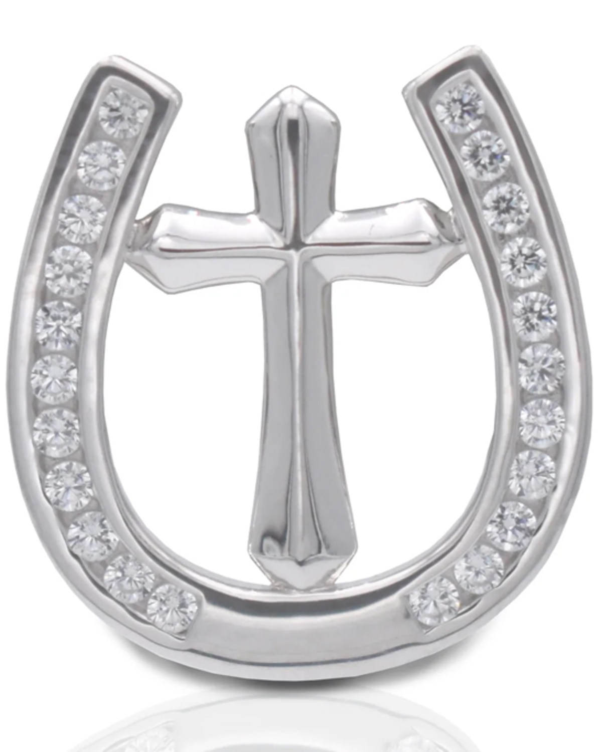 Kelly Herd Men's Silver Horseshoe & Cross Tie Tack