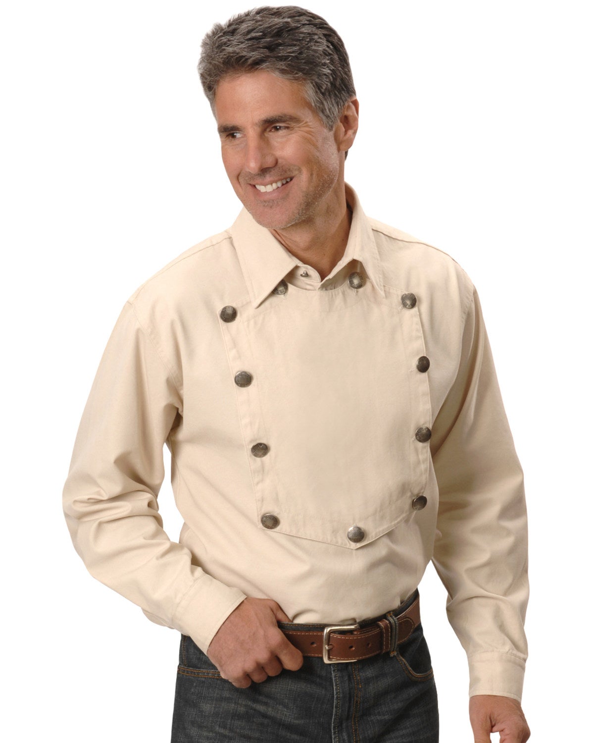 Scully Rangewear Men's Traveler Shirt - RW031 Western Cowboy Button-Down, 100% Cotton, White
