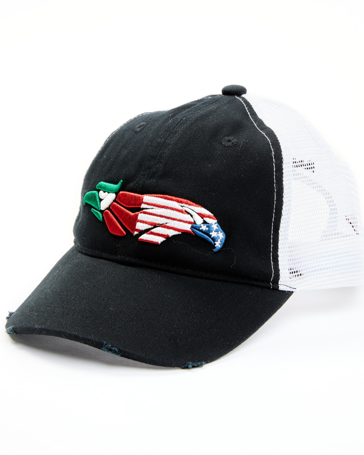 RANK 45® Women's Mexico & US Flag Bird Embroidered Mesh-Back Ball Cap