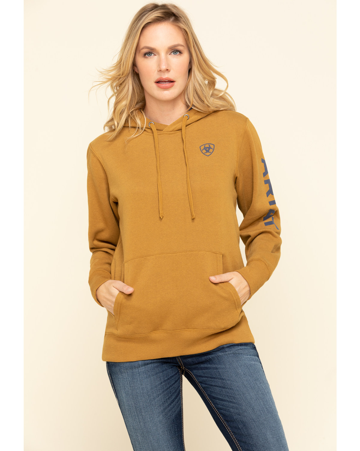 Ariat Women S Bronze Brown R E A L Arm Logo Hoodie Sweatshirt Boot Barn