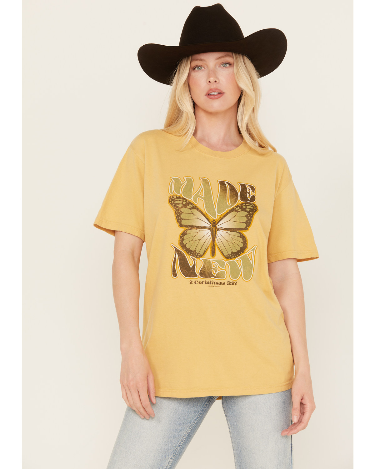 Kerusso Women's Made New Butterfly Graphic Tee