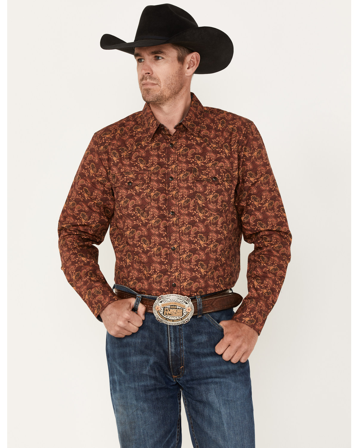 Cody James Men's On Tour Paisley Print Long Sleeve Snap Western Shirt - Big & Tall