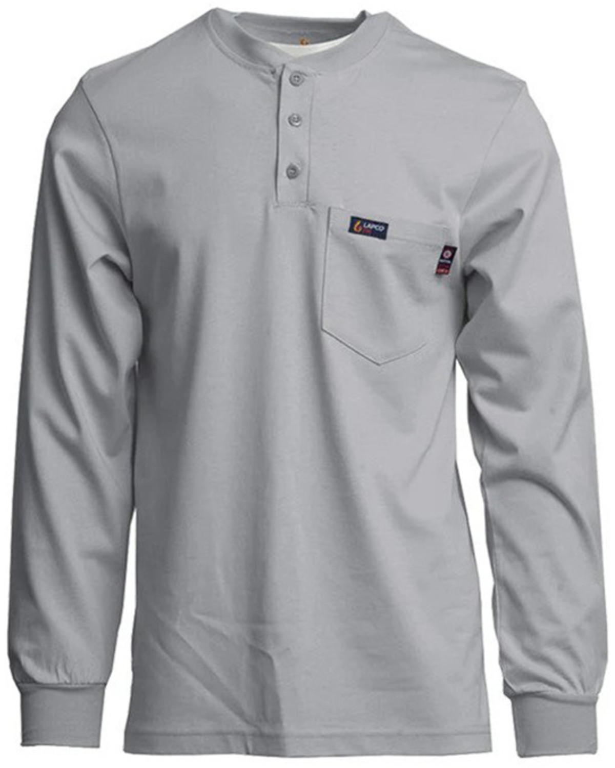 Lapco Men's FR Long Sleeve Button-Down Henley Work Shirt - Tall