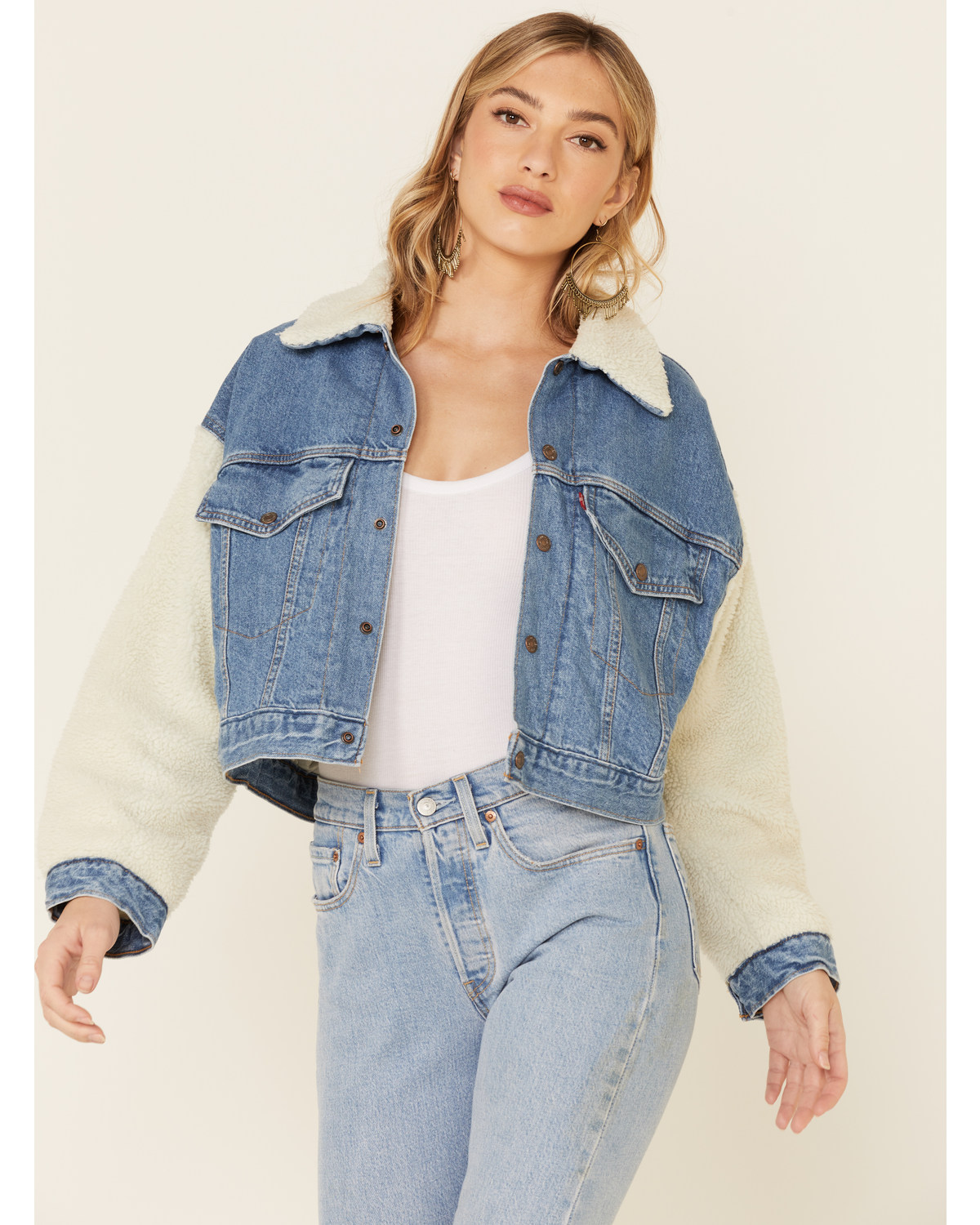 Levis crop jean jacket shop