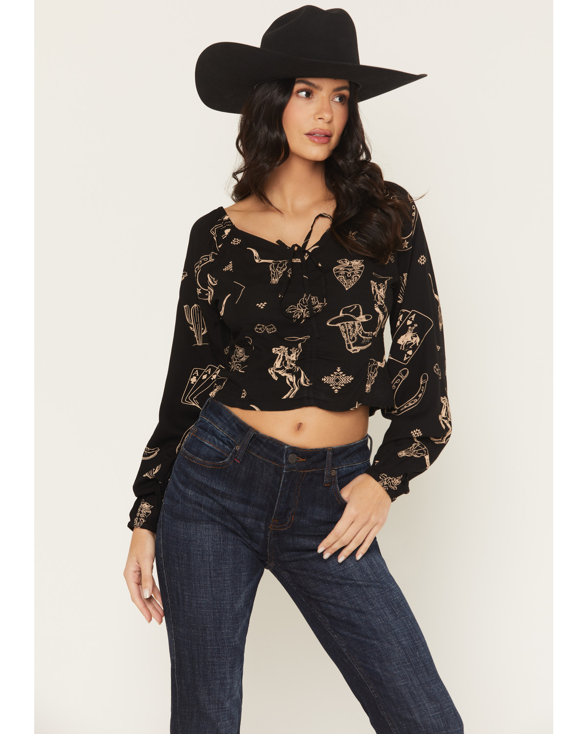 Idyllwind Women's Keystone Conversational Print Three Quarter Sleeve Top