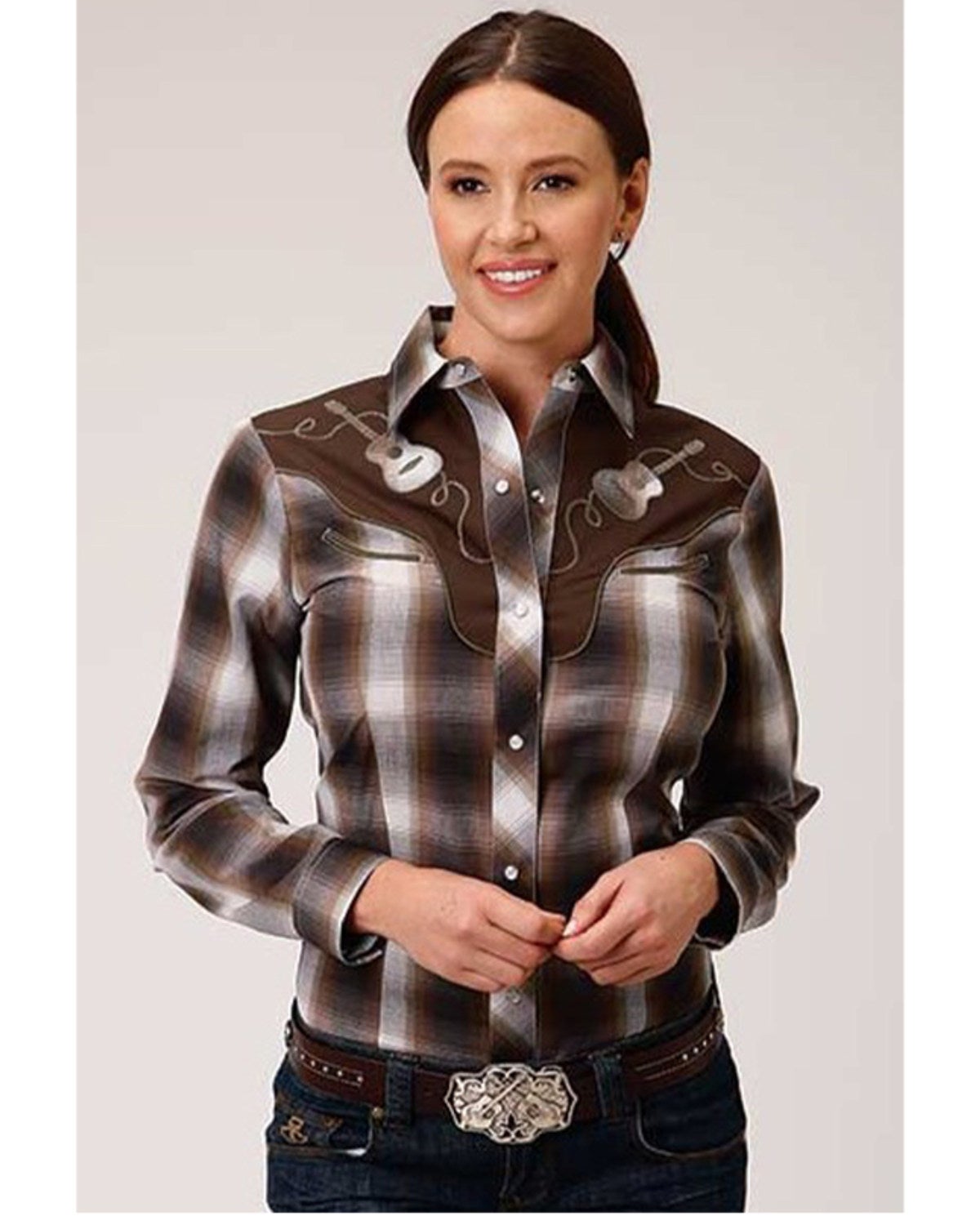 Karman Women's Brown Plaid Guitar 